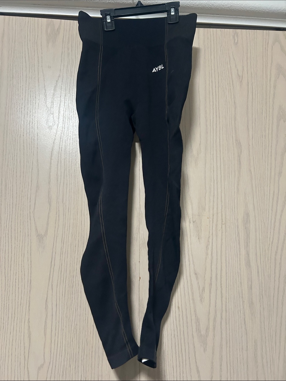 AYBL Black Leggings with Contrast Stitching